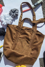 Load image into Gallery viewer, Brown Corduroy Tote Bag
